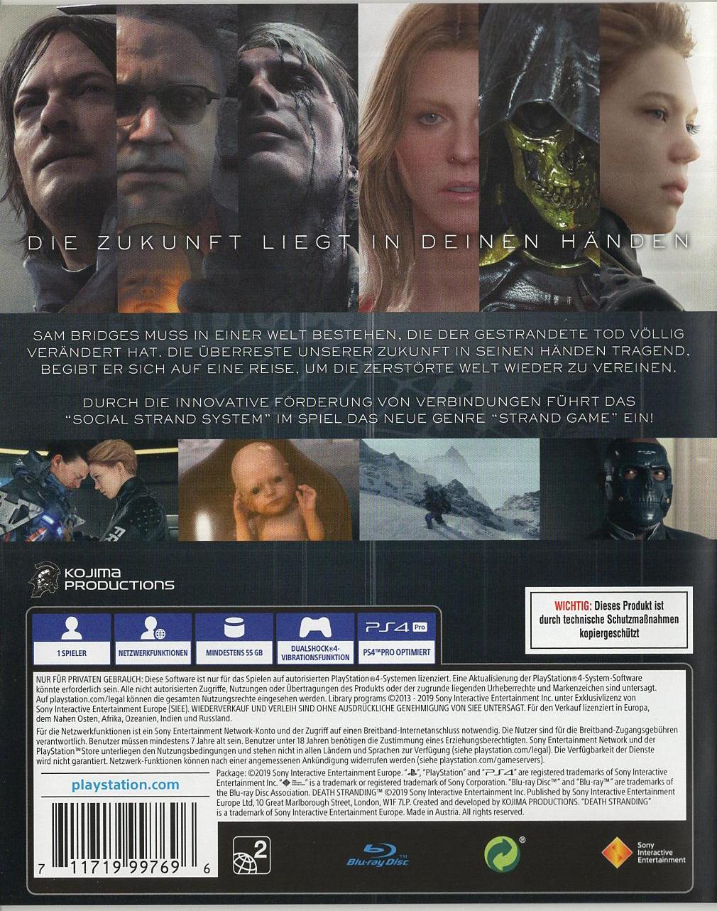 Death Stranding - PlayStation 4 Rückseite