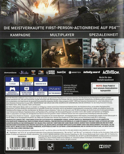 Call of Duty: Modern Warfare - PlayStation 4 Rückseite
