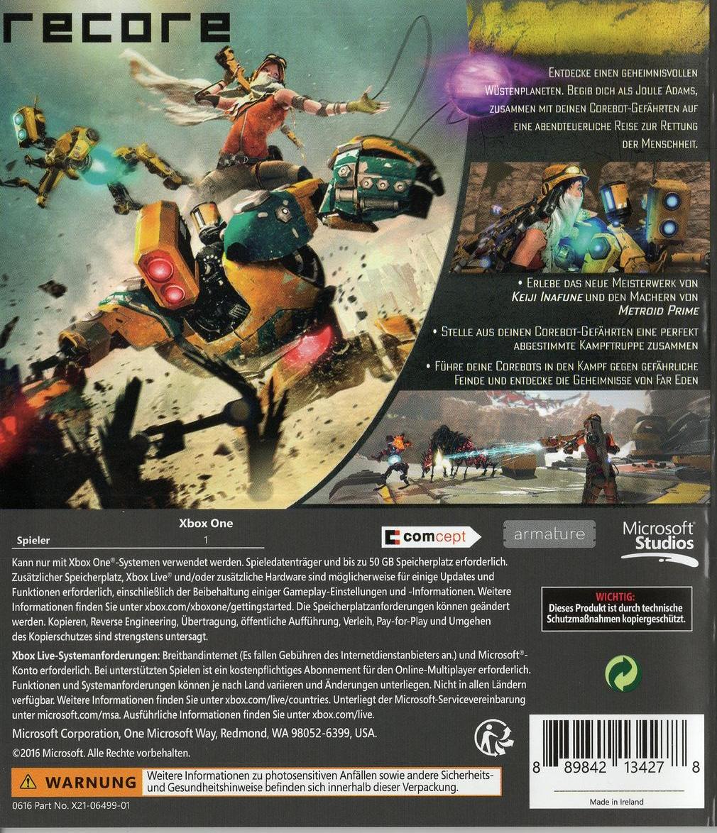 ReCore - Xbox One Rückseite