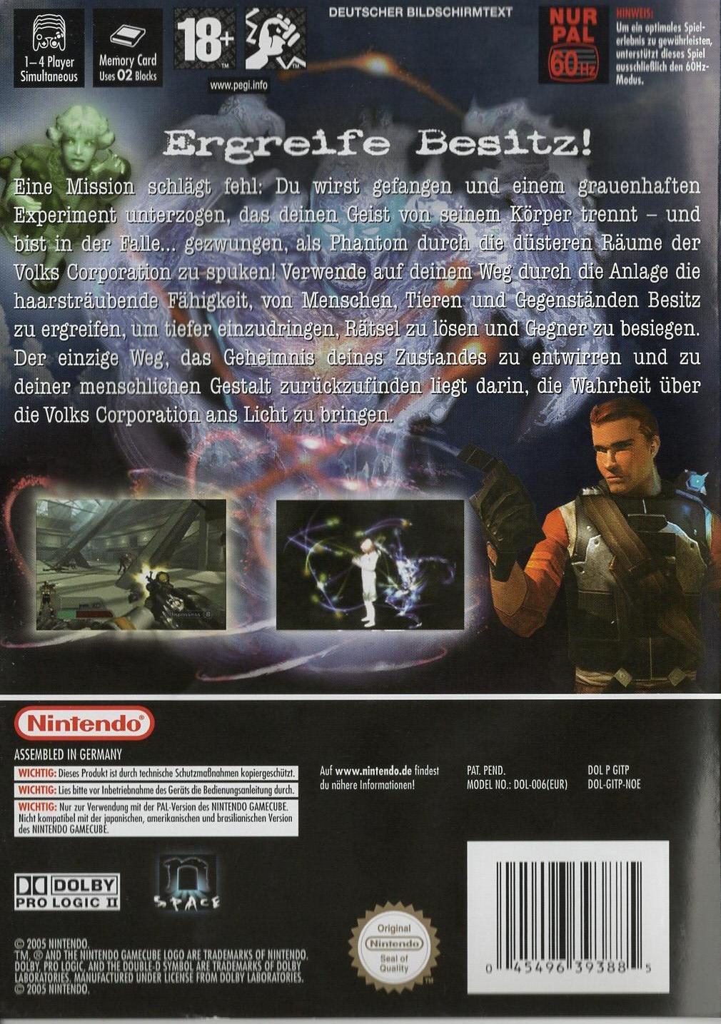 Geist - Nintendo GameCube Rückseite