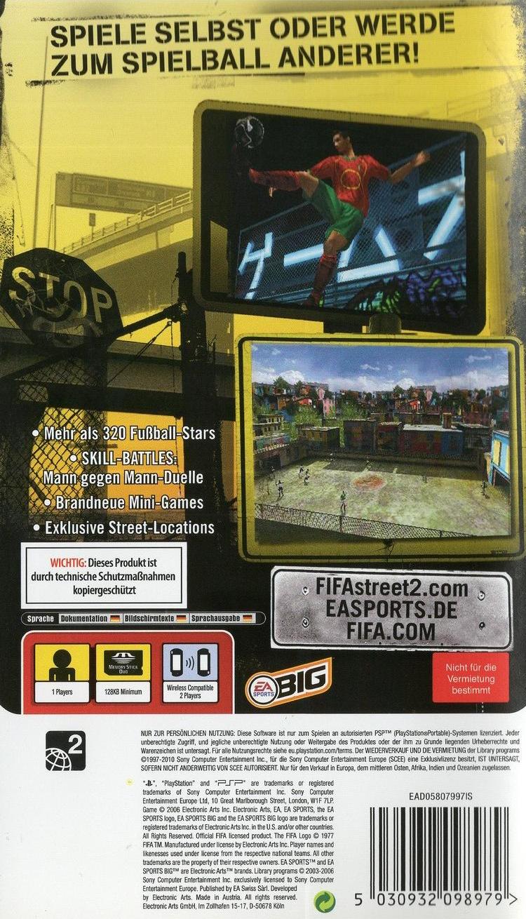 FIFA Street 2 - PlayStation Portable Rückseite
