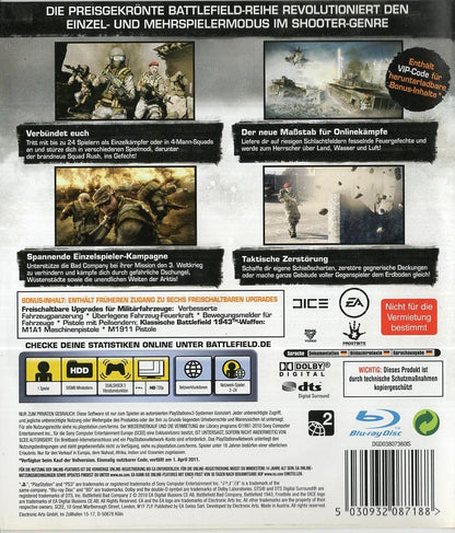 Battlefield: Bad Company 2 - PlayStation 3 Rückseite