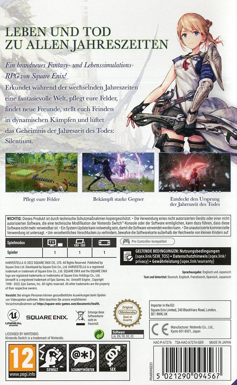 Harvestella - Nintendo Switch Rückseite
