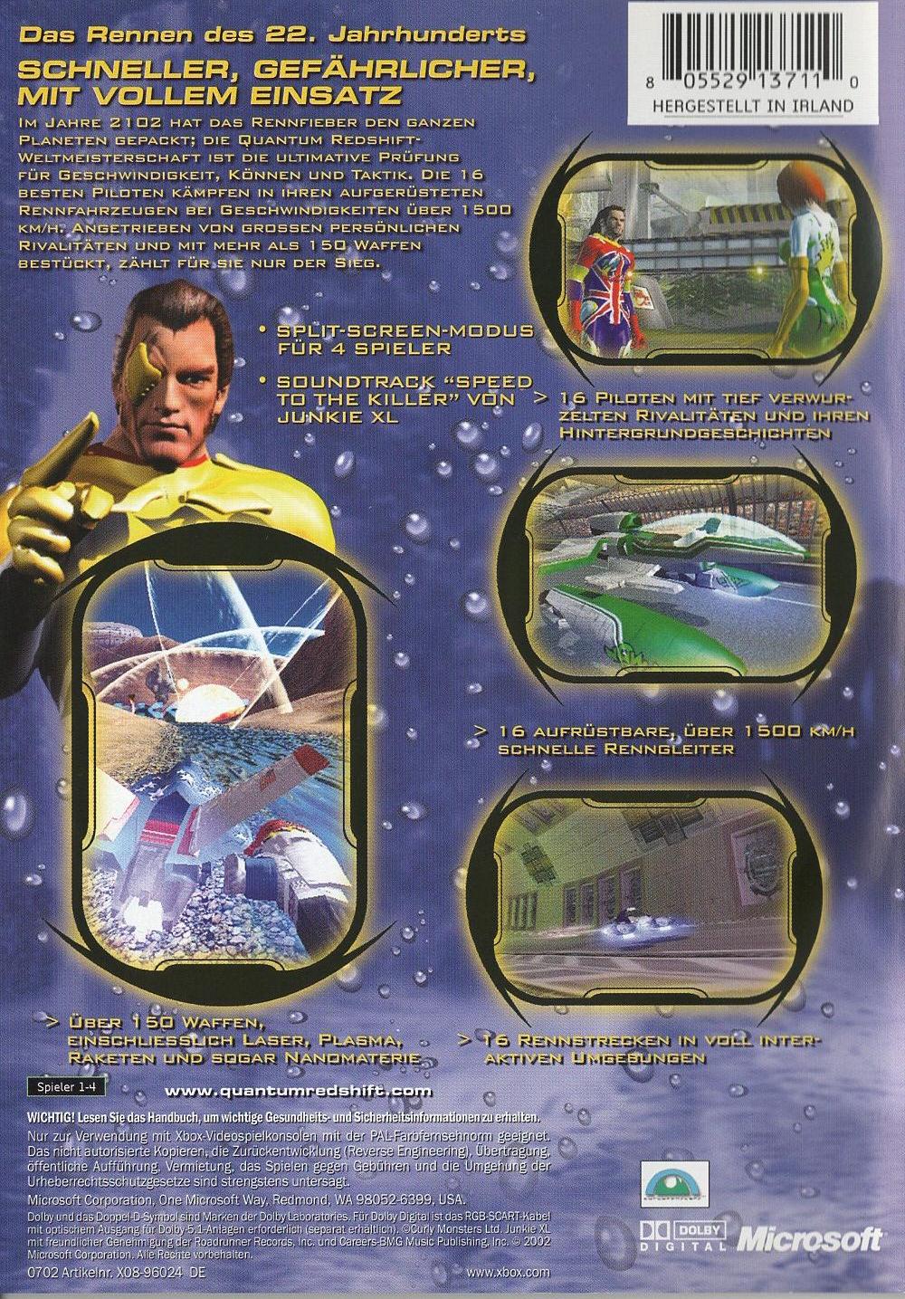 Quantum Redshift - Xbox Rückseite