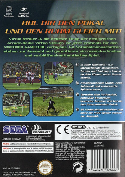 Virtua Striker 3 ver. 2002 - Nintendo GameCube Rückseite