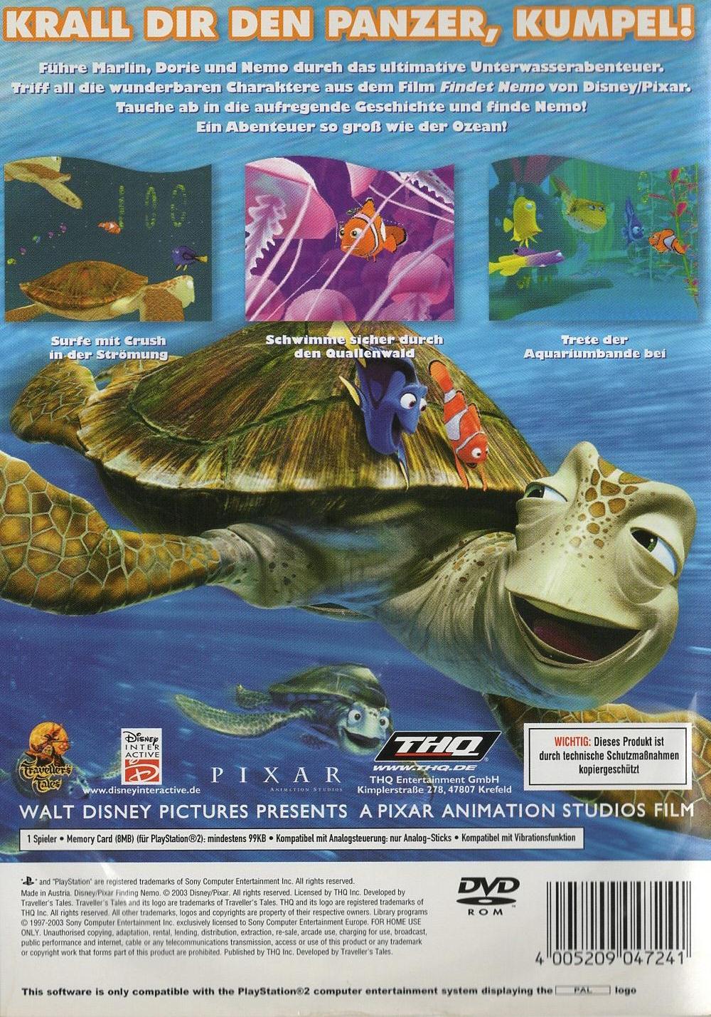 Findet Nemo - PlayStation 2 Rückseite
